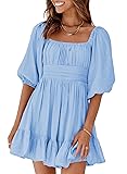 Dokotoo Square Neck Purple Dresses for Women 2025