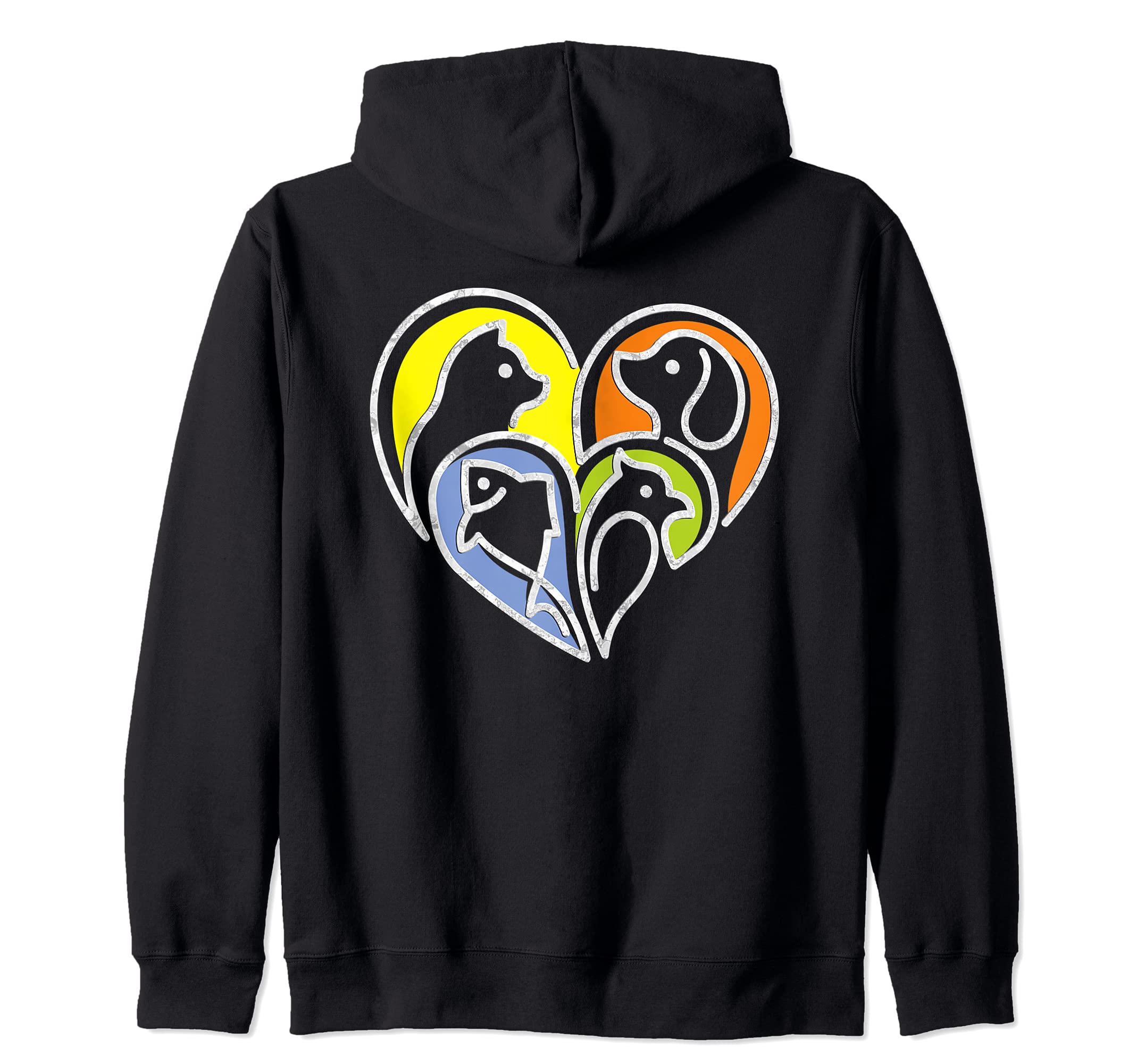 I love animals - Heart Pieces 2 - Fan Fun Zip Hoodie