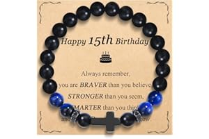 OAVOOK 8th 9th 10th 13th 14th 15th 16th 17th 18th 21st 30th Birthday Gifts for Boys Cross Bracelets for Son/Grandson/Brother/Nephew