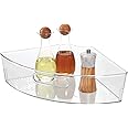iDesign Recycled Plastic 1/4 Wedge Lazy Susan Turntable Organizer with Handle, Pantry, Bathroom, General Storage and More – 16.5" x 11" x 4", Clear