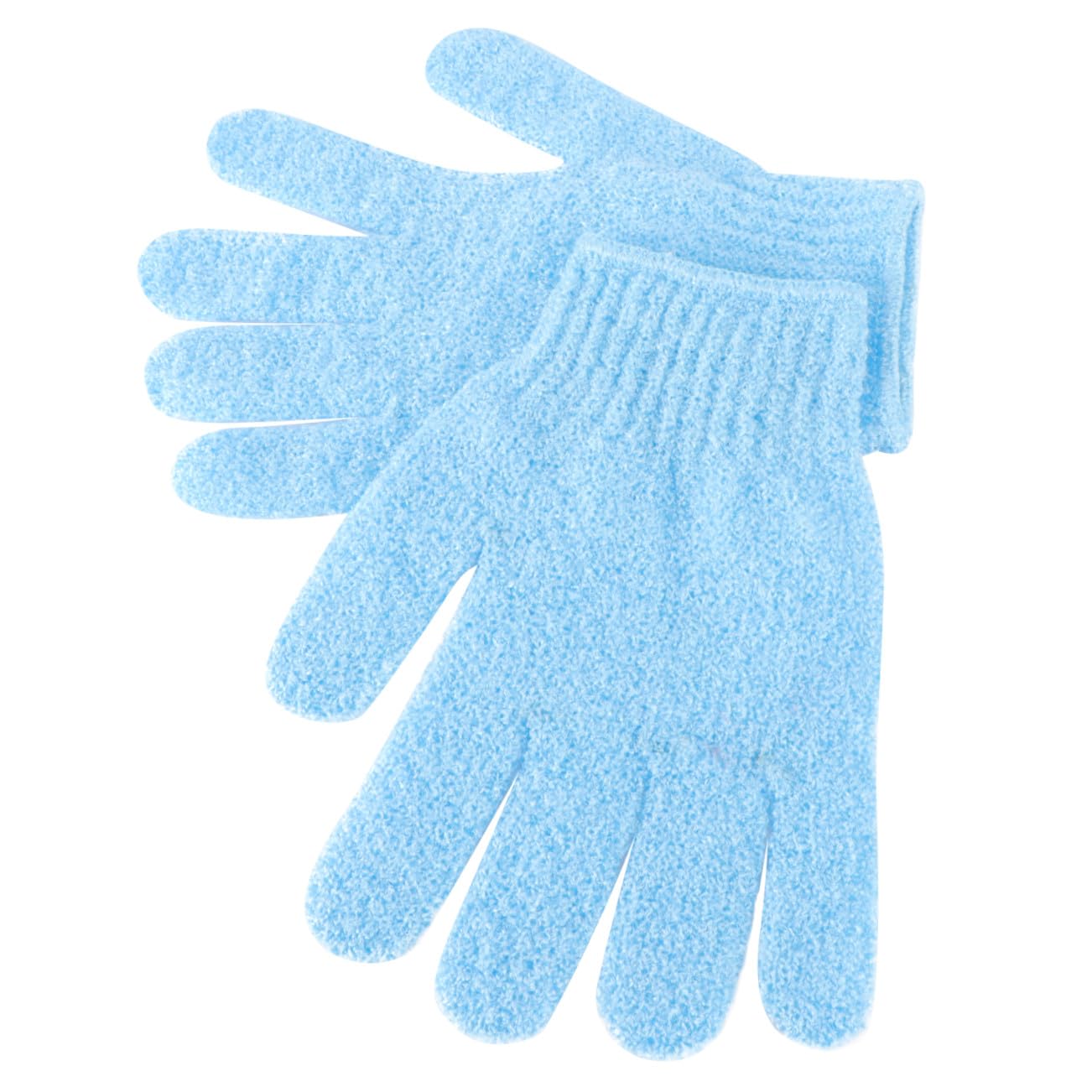 Minkissy 2 Pair Exfoliating Gloves Bath Mitts Scrubs Body Scrubbing Gloves for Dead Skin Cell Remover(Blue)