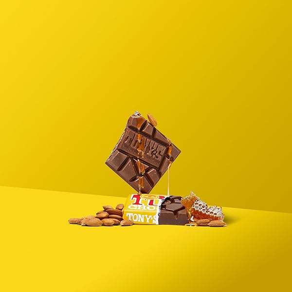 TONY’S CHOCOLONELY 32% MILK CHOCOLATE BAR WITH HONEY ALMOND NOUGAT – BELGIUM CHOCOLATE, NO ARTIFICIAL FLAVORING, FAIRTRADE & B CORP CERTIFIED – 6.35 OZ