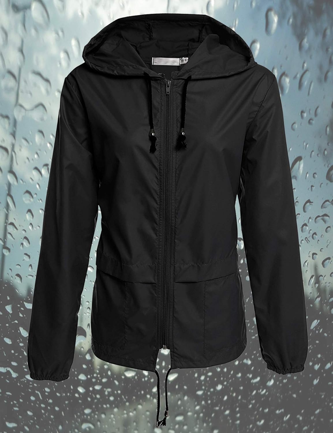 Avoogue Raincoat Women Lightweight Waterproof Rain Jackets Packable Outdoor Hooded Windbreaker: Clothing
