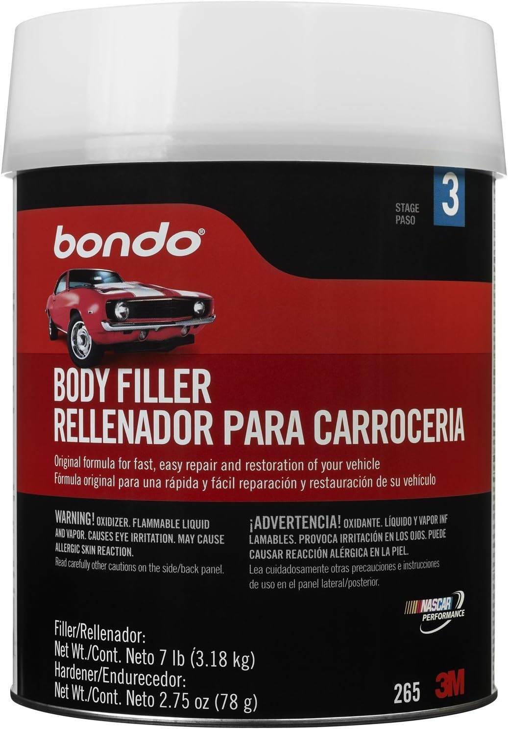 3M Body Filler W Hardener, Paste, 1 Gal, Gray: Home Improvement