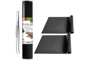 MCLANZOO Bearded Dragon Tank Accessories Reptile Liner 2PCS 30 * 12'', Reptile Terrarium Carpet Bedding Substrate Non-Adhesive for Leopard Gecko Snake, Lizard and Tortoise with Tweezers Feeding Tong