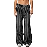 loveimgs Women Mid Rise Wide Leg Jeans Y2k Baggy Striped Jeans Boyfriend Flared Denim Pants Pocket Patchwork Trousers 2026