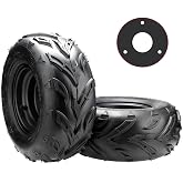 ELANER 16x8-7 ATV Wheels, 3 lug 16x8-7 Tubeless Tires for Kazuma Quad ATV Go Kart UTV 125cc 150cc Off Road Tyres 3 Holes Rim set of 2