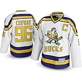 UNLC Charlie Conway #96 Duck Hockey Jersey – 90s Throwback Shirt with Stitched Letters, Adult Sizes S–5XL