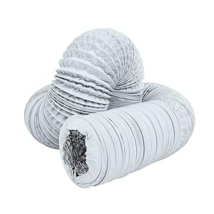 Hon&Guan 6 inch Air Duct - 16 FT Long, Flexible Ducting HVAC Ventilation Air Hose For Grow Tents, Dryer Rooms,Kitchen