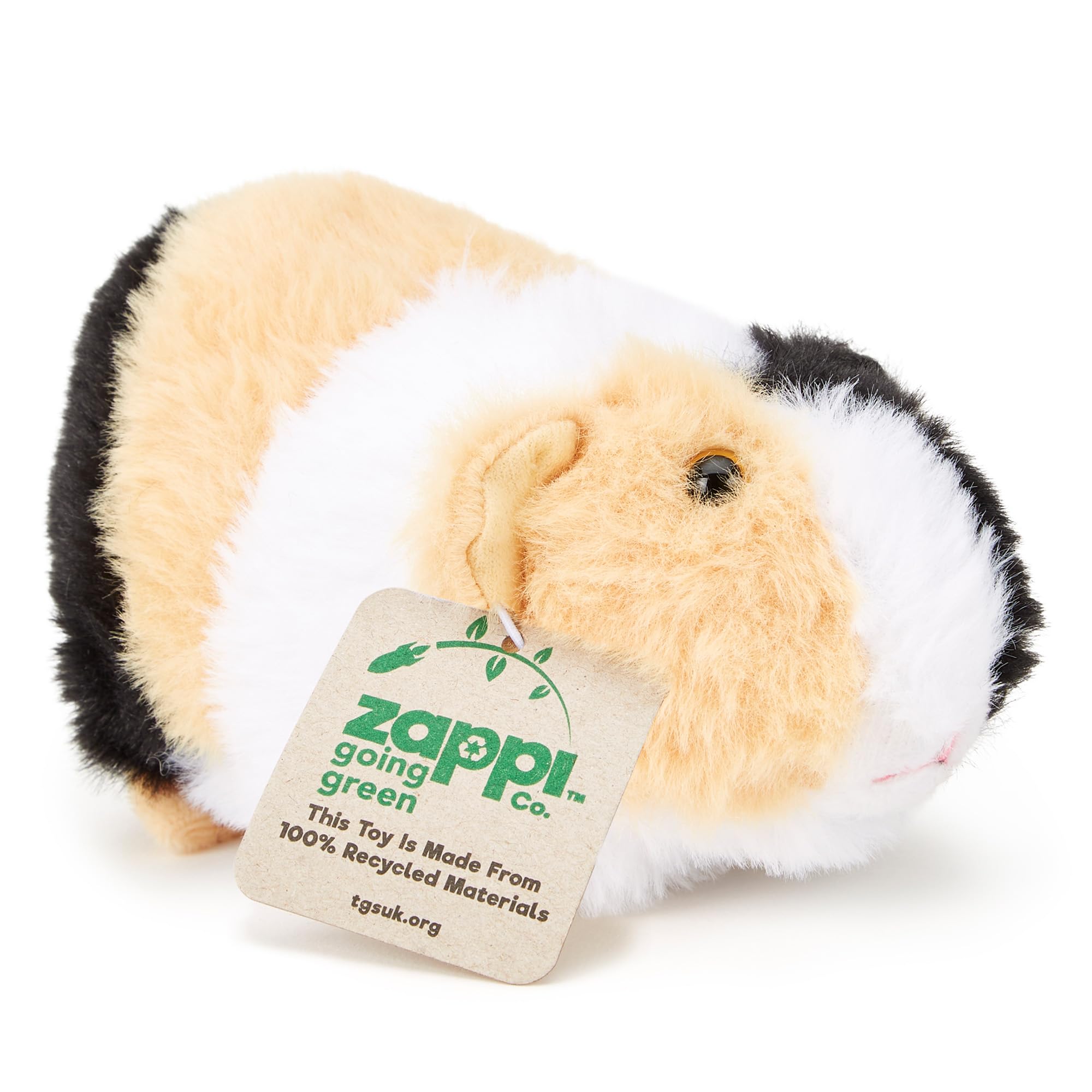 Zappi Co 100% Recycled Black White Brown Guinea Pig Plush Toy (15cm Length) Stuffed Soft Cuddly Eco Friendly Tortoiseshell for Newborn — image 1