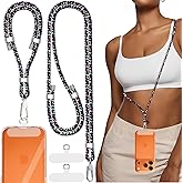 TNSNK 4-IN-1 Phone Lanyard + Wrist Strap, 2PCS Adjustable Length Cell Phone Lanyard with 2 Tether Tabs for iPhone,Smartphones