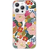 SCORPIFY for iPhone 16 Pro Case [Compatible with MagSafe] with Camellia Blossom Floral Design, Cute Clear Flower Magnetic Phone Cover for Women Girls, Slim Bumper with Gold Accents