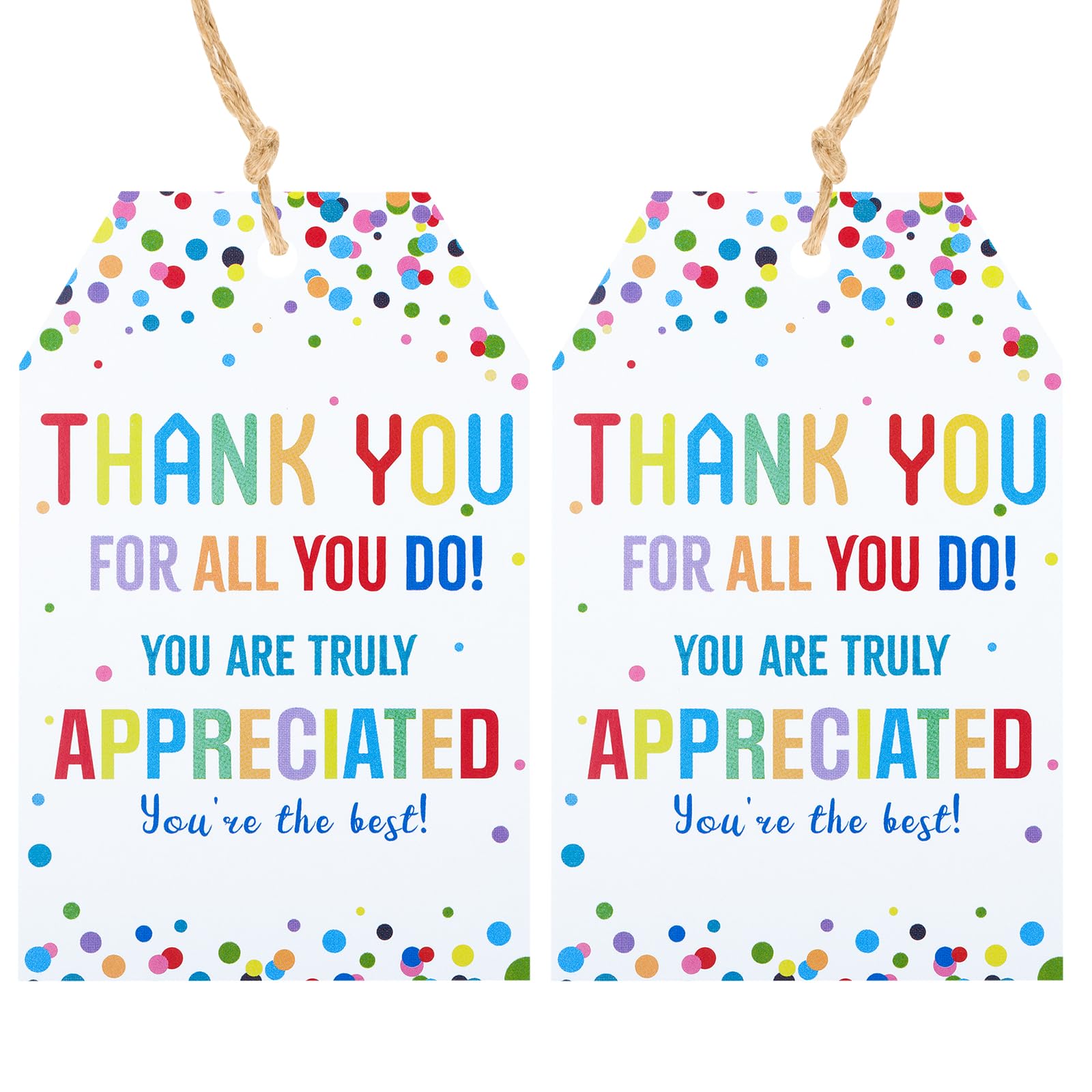 G2PLUS Thank You Gift Tags, Thank You Tags for Favors, 50 PCS Thank You for All that You Do Tags, Thank You Gift Labels with String for Mother's Day Teachers Friends Teammates