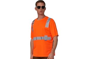 A-SAFETY Safety Shirt,High Visibility Work T Shirt Long Short Sleeve Class 3 (XS-6XL)