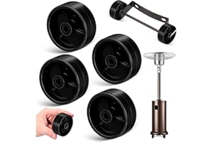 Veemoon 4pcs 97mm Black Movable Patio Heater Wheels Replacement Set Universal Grill Caster Accessories