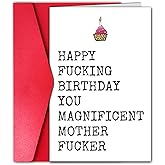 Esivelo Rude Birthday Card for Men, Funny Birthday Card for Best Male Female Friend, Humor Bday Gift (Magnificent)