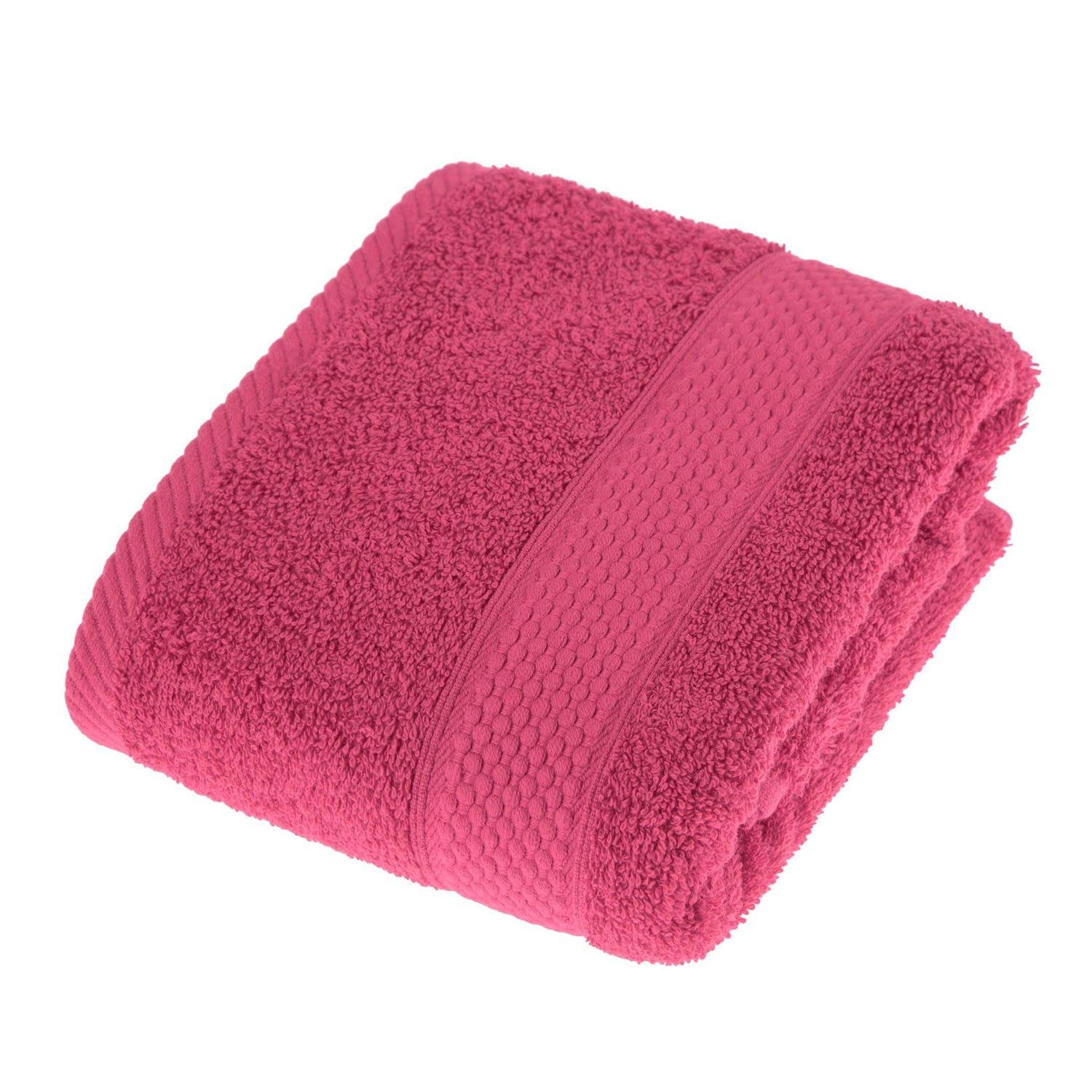 HOMESCAPES Raspberry Pink Turkish Cotton Hand Towel Super Soft Thick & Absorbent 500 GSM Towel Heavy Weight for everyday Luxury