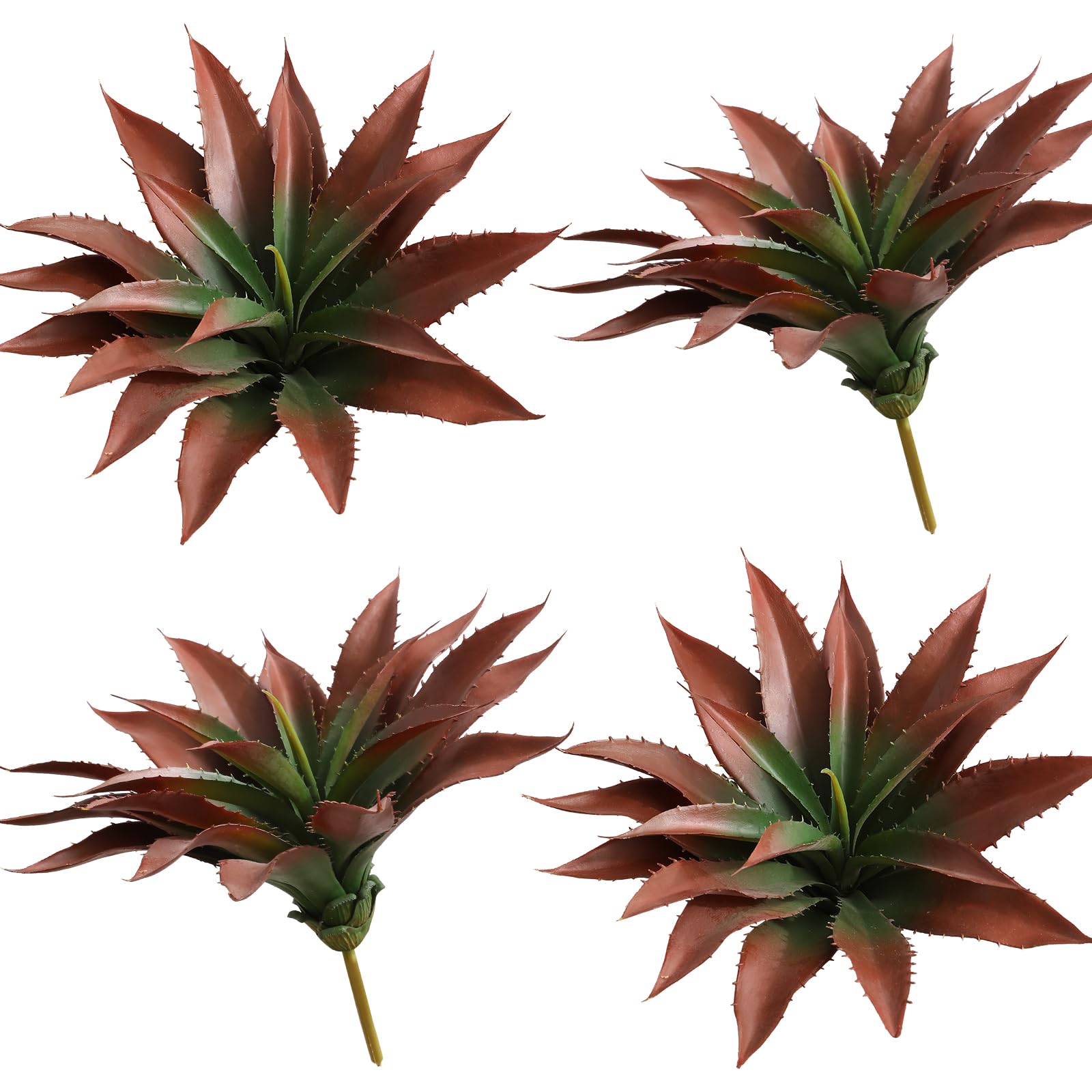 Photo 1 of JUSTOYOU Large Artificial Succulents Aloe Plants Real Touch Fake Flowers Unpotted for Home Wedding Festival Arrangement (4, Green-Red)