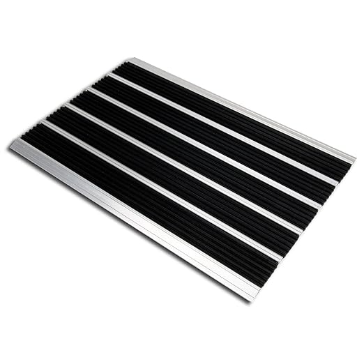 Floordirekt PRO Alu/Gummi Fußmatte Double Mat - 3 Größen - mit Gummieinlage, 46x80cm