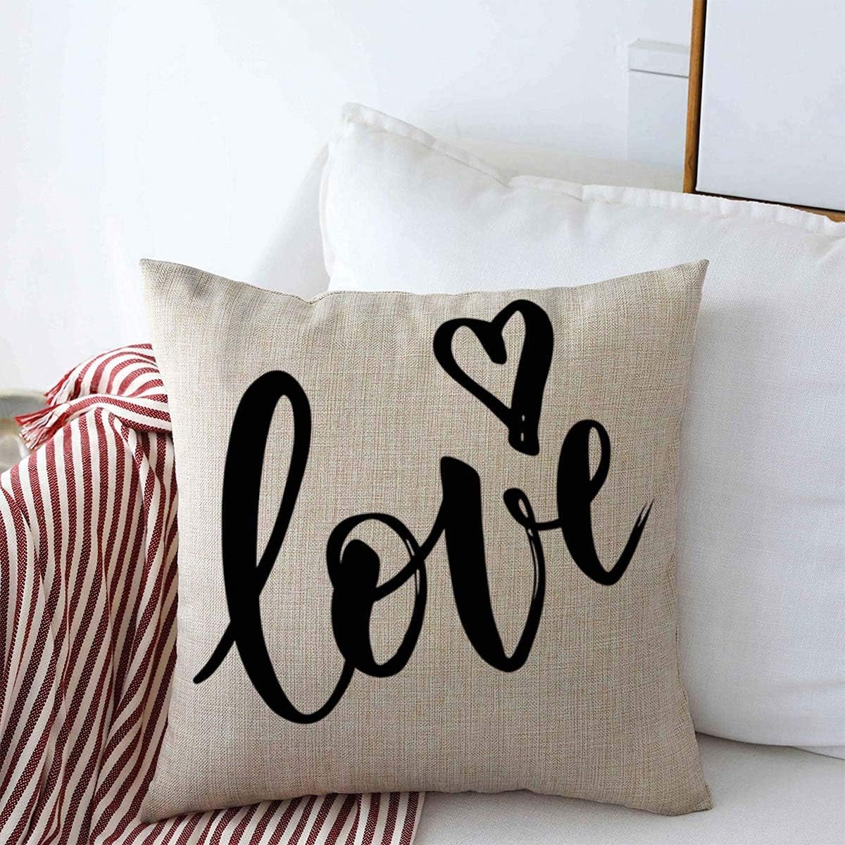 Throw Pillow Covers 16" x 16" Pattern Abstract Love Word
