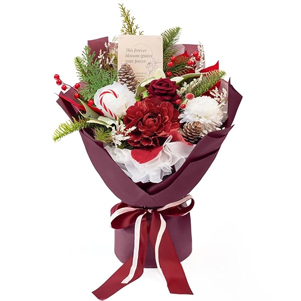 TINGE TIME PRESERVED FLOWERS BOUQUET, VALENTINES RED ROSES FAUX ROSE BOUQUETS, ARTIFICIAL FLOWERS POINSETTIA FAUX FLOWERS, FOR VALENTINE CENTERPIECE TABLE DECORATION WEDDING PARTY
