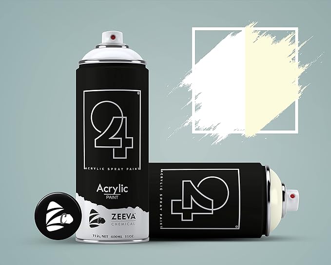 24 Acrylic Pure White & Ivory Spray Paint 400 ml (Pack of 2) Amazon.in