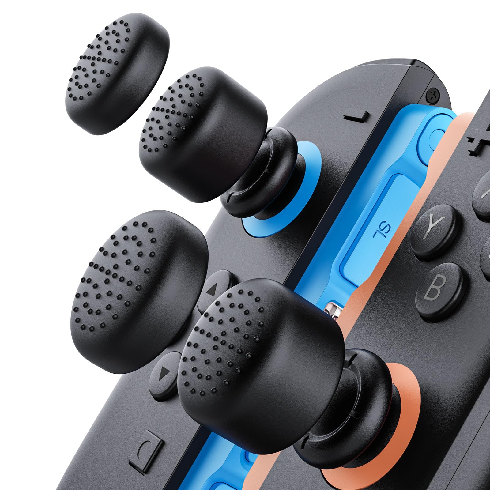 Photo 1 of COJOC for Nintendo Switch 2 Thumb Grips - Ergonomic Design, Enhanced Gaming Grip, Durable Comfortable Joycon Button Stick Cover, Switch 2 Thumb Grip Caps, 2 Pairs (4pcs), Black