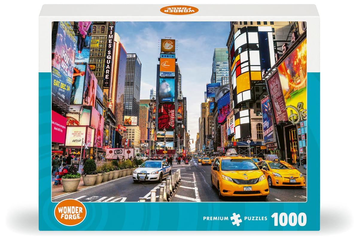 Wonder Forge Times Square New York 1000 Piece Jigsaw Puzzle for Adults | Unique, Perfectly-Fitting Pieces | Fun, Vibrant Imagery | Amazon Exclusive