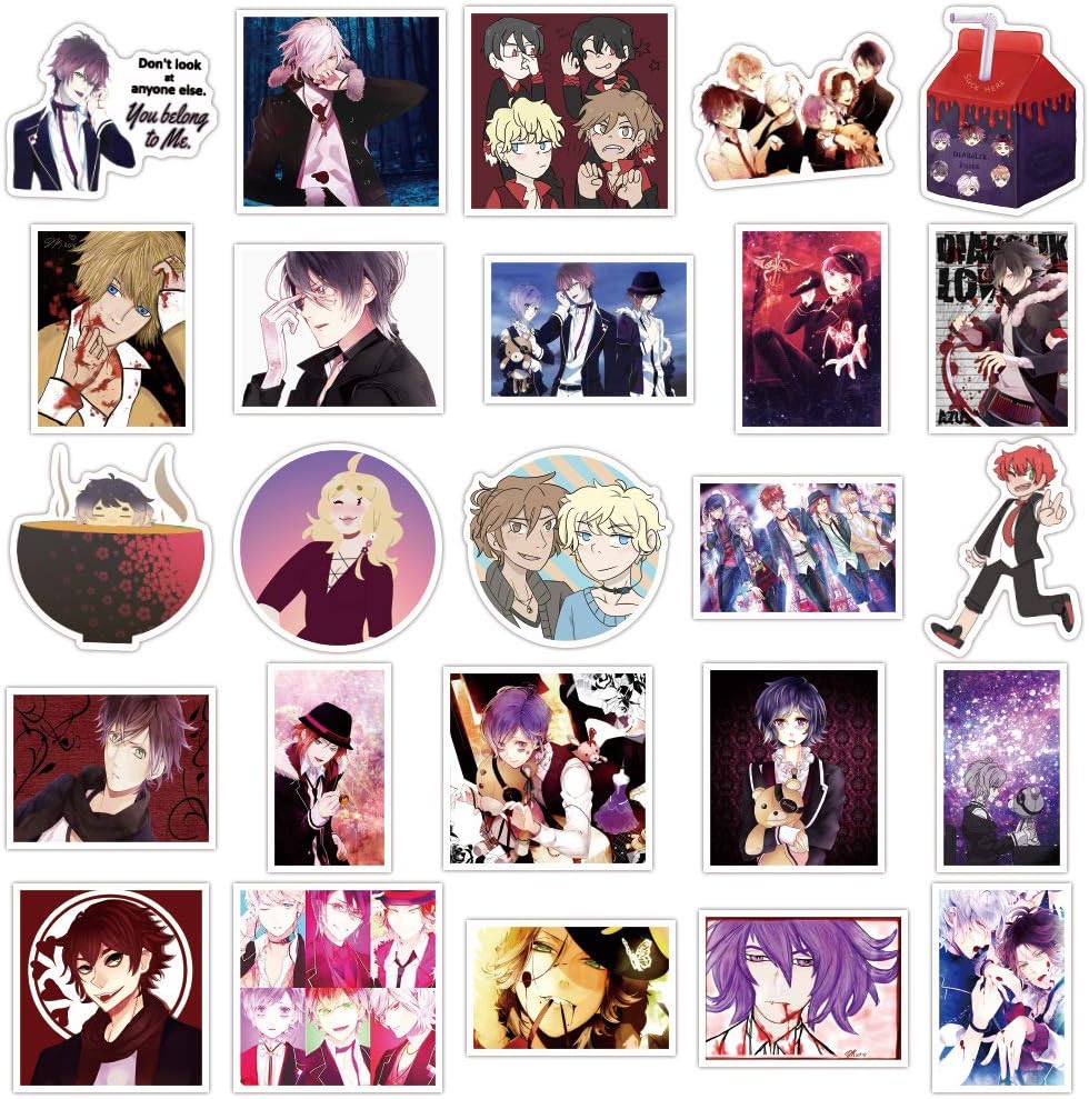 Amazon Com Diabolik Lovers Stickers 50 Pcs Cute Cartoon Vinyl Waterproof Stickers For Adults Kids Teens Kids Anime Stickers For Laptop Skateboard Water Bottles Hard Hat Bumper Computer Hydroflask Phone Car Computers Accessories