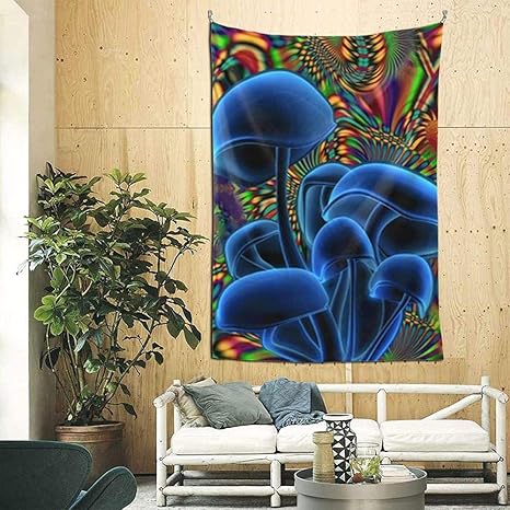 Amazon Co Jp タペストリー抽象マジックマッシュルームシュルームデザインタペストリーリビングルームの寝室のホールを飾るために使用150x102cm ホーム キッチン