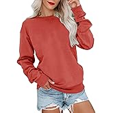 Bingerlily Womens Casual Long Sleeve Sweatshirt Crew Neck Cute Pullover Relaxed Fit Tops