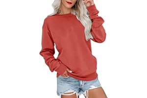 Bingerlily Womens Casual Long Sleeve Sweatshirt Crew Neck Cute Pullover Relaxed Fit Tops