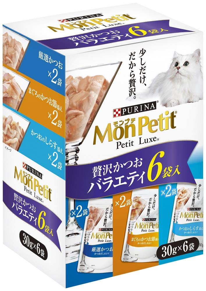 モンプチ キャットフード プチリュクスパウチ 贅沢かつおバラエティ 30gx6P商品画像
