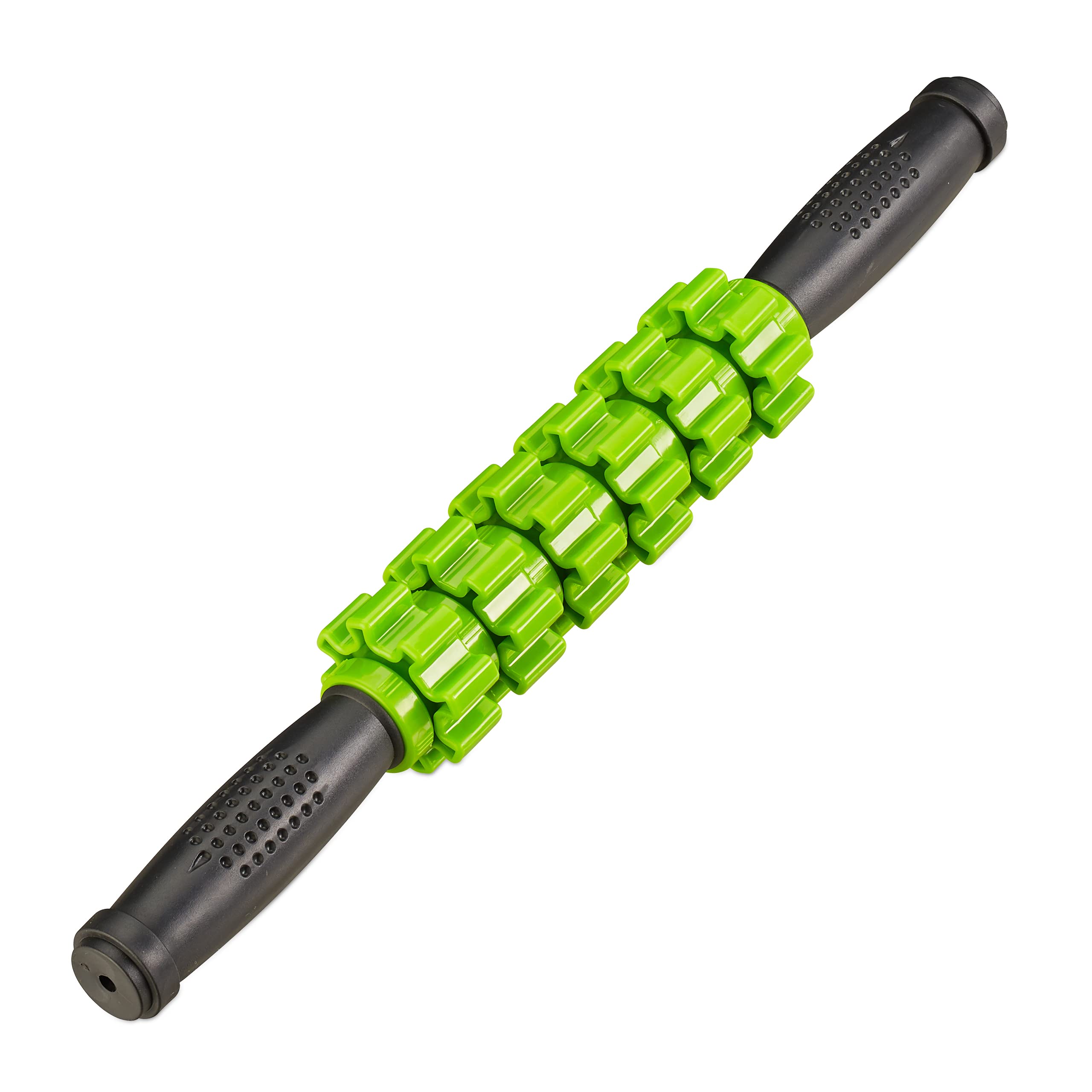 Relaxdays Massage Stick with Handle Grip, Self-Massage, Foam Roller, Deep Tissue, Neck, Back, Legs, Green/Black