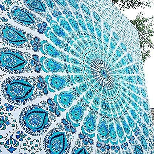 Jaipur Textile Bohemian Psychedelic Multi Tree on Elephant Printed Wall Hanging (84 X 54 inches)