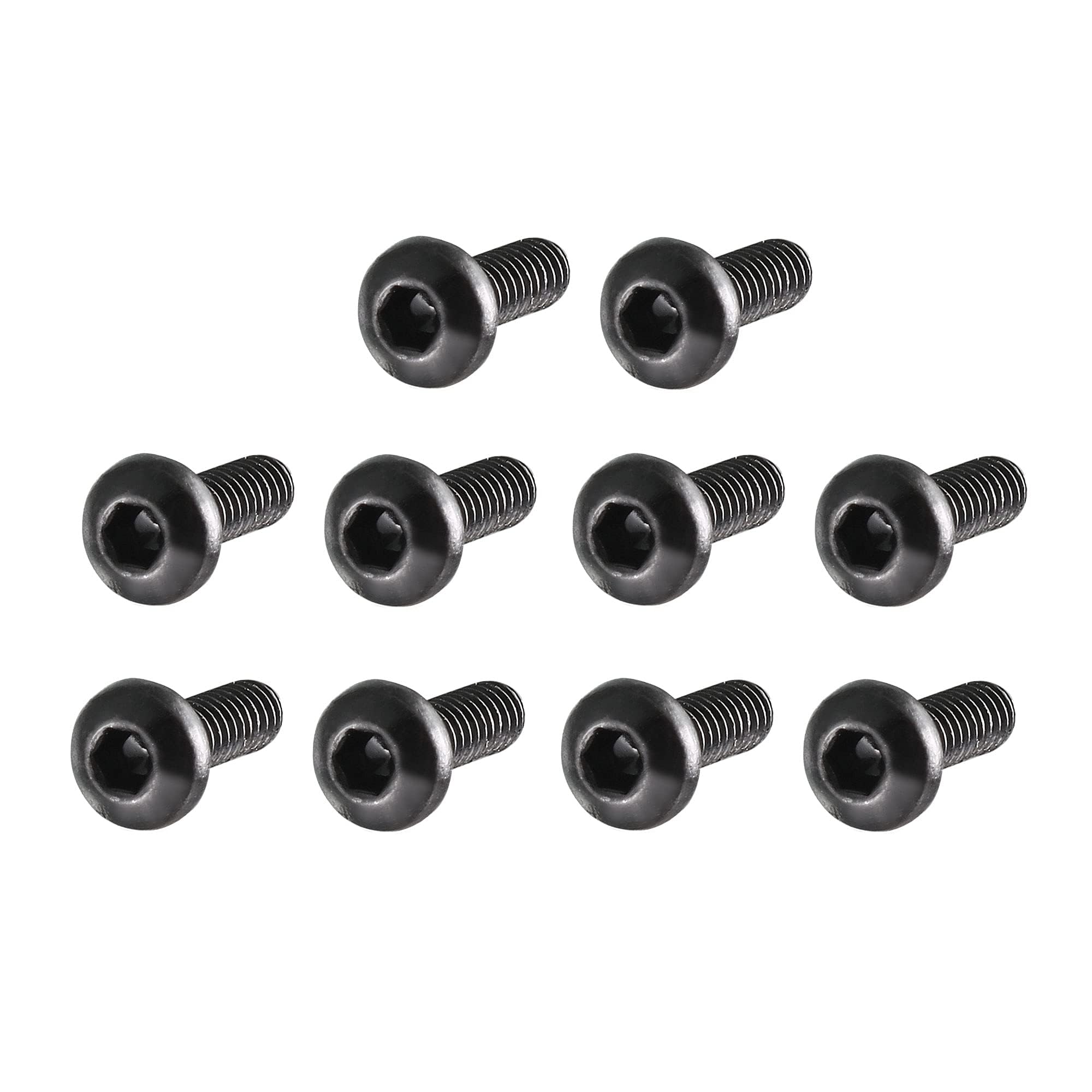 TA-VIGOR 100Pcs M2 x 6mm Alloy Steel Button Head Hex Socket Cap Screws, Flanged Button Bolts Nuts Hex Drive Fastener for Machine