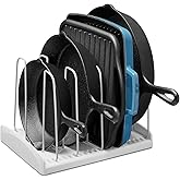 YouCopia StoreMore Cookware Rack with Tall Steel Wires, Adjustable Pan and Lid Organizer for Kitchen Cabinet Storage, Classic Edition