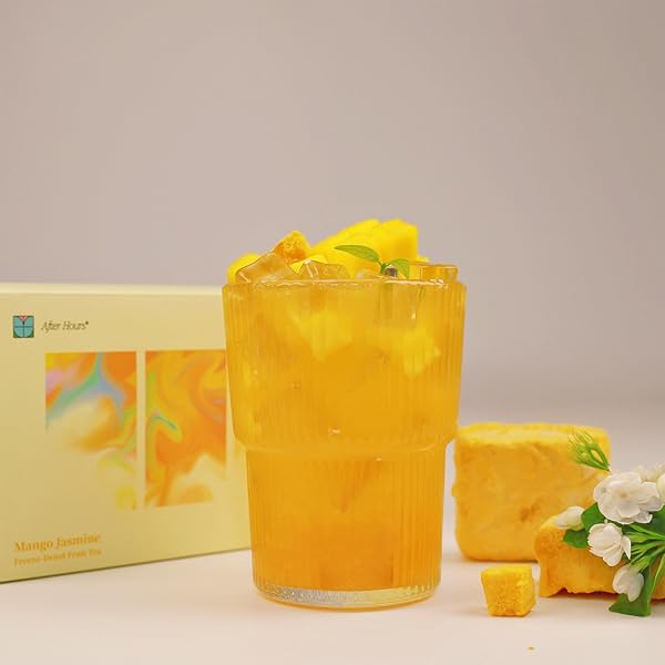FRUIT TEA MANGO JASMINE INSTANT, ULTRA-LOW 62 CALORIE PER CUP, DECAFFEINATED, GIFTABLE, 6PCS