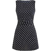 CIDER Mini Dress Polka Dot Ruched Bodycon Boat Neck Sleeveless Casual Elegant Party Date Slim Fit Dresses