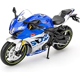 1:12 Suzuki GSX R1000R Motorcycle Vehicle Model Car, Diecast Motorcycle Toy Car for Kids Boy Girl, Motorcycle Model Collection and Decoration, Gift Blue