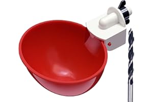 8pack Large Poultry Waterer, Professional Chicken Water Cups for Poultry LANARP Float Style Gravity Chicken Watering System, Tee Fittings Poultry Waterer Suitable, with Mounting Hole Opener (8)