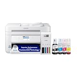 Epson EcoTank ET-4850 Wireless All-in-One Cartridge-Free Supertank with Scanner Copier, Fax, ADF and Ethernet, The Printer Office Printer - White