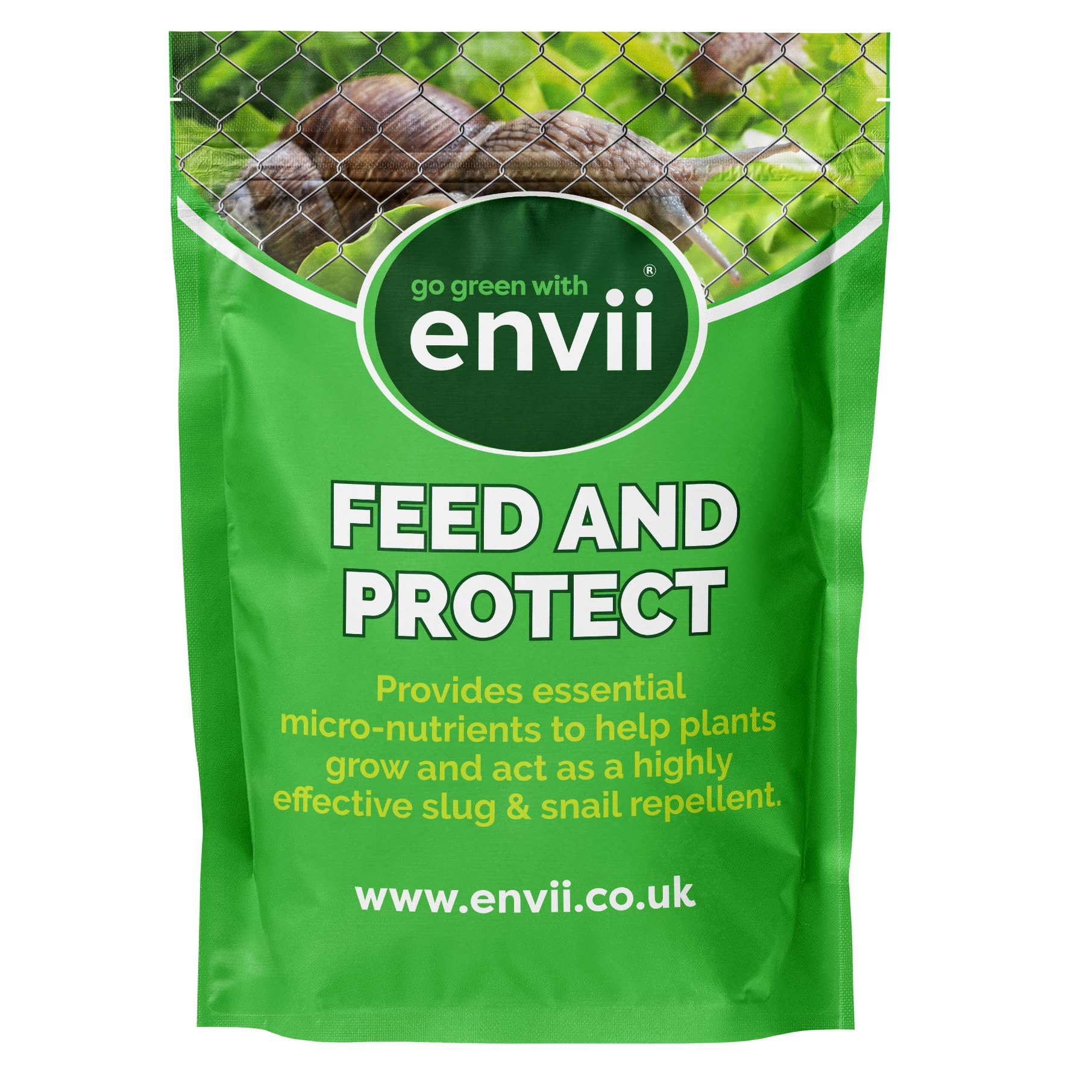 envii Feed & Protect – Strong Slug & Snail Repellent, Effective Protector for Use on Plants, Garden & Vegetables – 500g