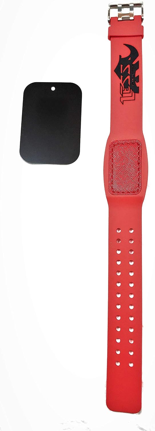 Less is more golf rangefinder Magnetic Holder Band (Strap) (Red), with Adhesive Metal Plate - Image 4