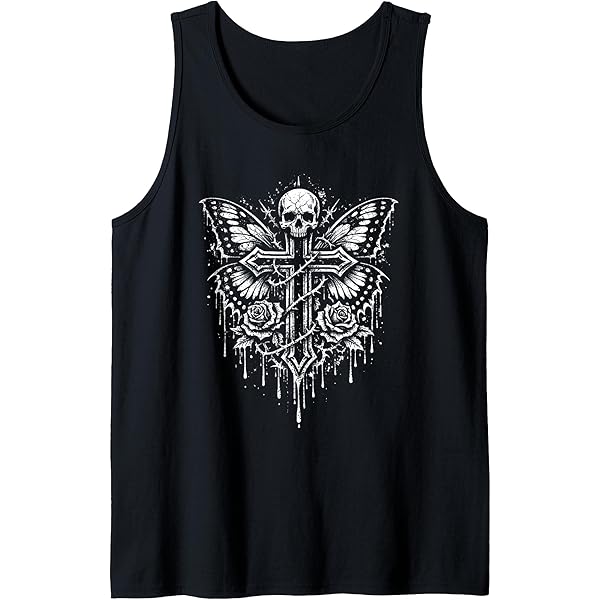 Amazon.com: Emo Y2K Grunge Aesthetic Goth Skull Cross Gothic
