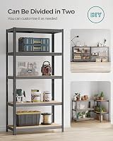 SONGMICS 5-Tier Heavy-Duty Shelving Units Set of 2 50x100x200 cm Misty Grey view 6