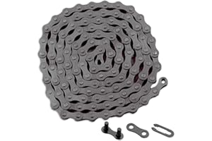 HUGUWDY Single Speed Bike Chain，Bicycle Chain 1/2" x1/8" 114 Links,BMX Chain BMX Bike Chain Lowrider Bike Parts Chain Replacement for Road Mountain Bike/BMX/MTB