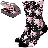 AKENHZY Axolotl Print Sock for Women Girls, Novelty Funny Socks Cute Gifts for Axolotl Lover