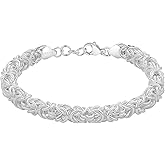 Krudan 925 Sterling Silver Byzantine Bracelet for Women Chunky Bracelets Handmade Jewelry Gifts for Her