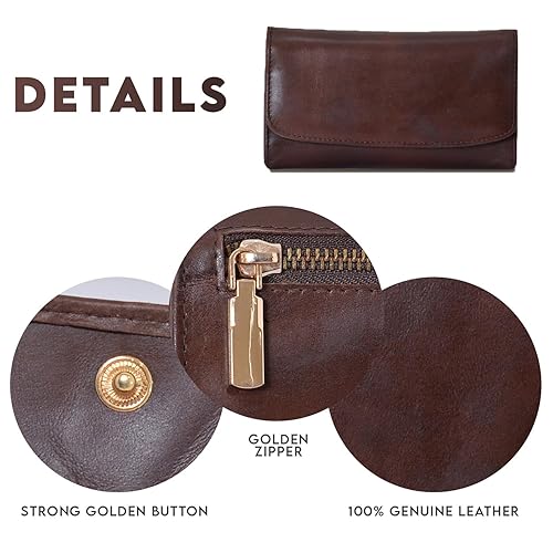 Genuine Leather Wallet For Women – RFID Blocking, Large Capacity, 13 Card Slots
